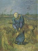 Vincent Van Gogh Peasant Woman Binding Sheaves (nn04) china oil painting reproduction